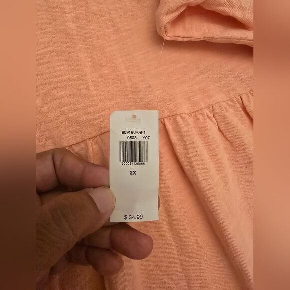 NWT Old Navy Short Sleeve Tiered Mini Swing Peach Dress Plus Size 2x - Picture 5 of 9